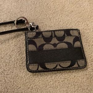 Black Coach Wristlet Mini Skinny ID Case